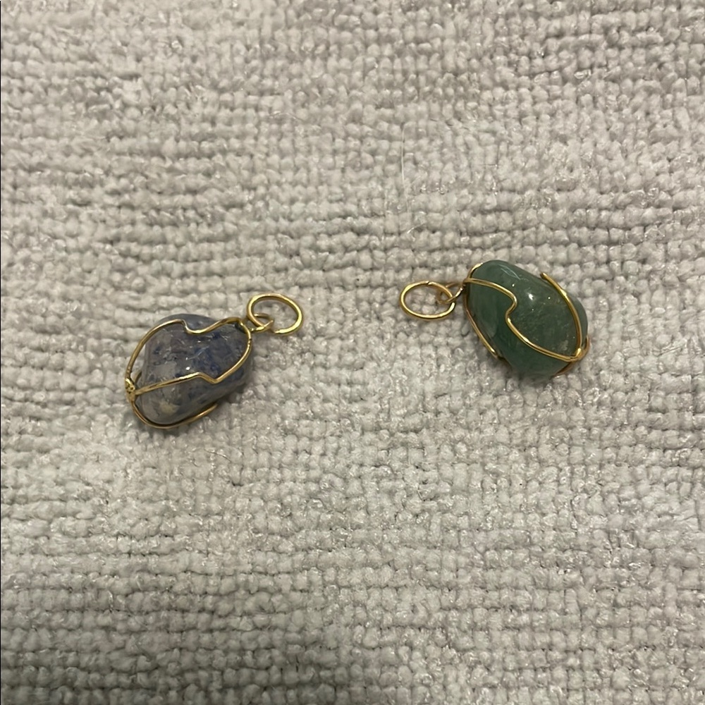 Gold Wire Wrapped Stone Pendants